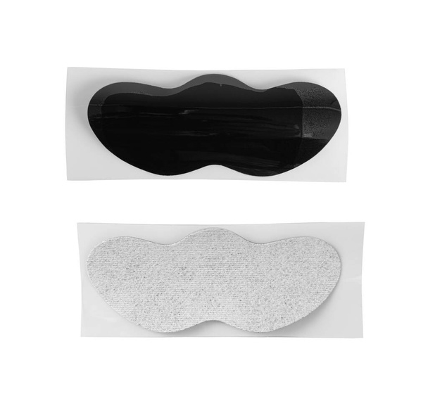 Nose Pore Strip Isolated, Nose Patch, Blackhead Clean Strips, Cleansing Charcoal Mask Set on White Background, Clipping Path - Foto, immagini