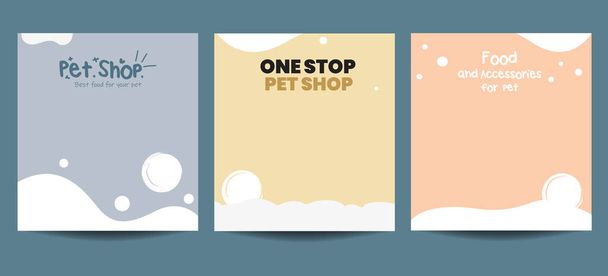 Pet care services, shop, food, and accessories post template banner covers. Pet adoption social media post template design. - Vector, imagen