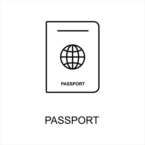 Passport icon. Visa, document, arrival. Pictogram isolated on a white background. Vector illustration - Vector, Image
