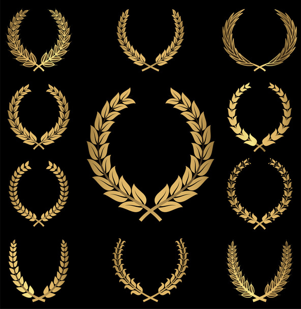 Gold Wreaths - Vector, Image