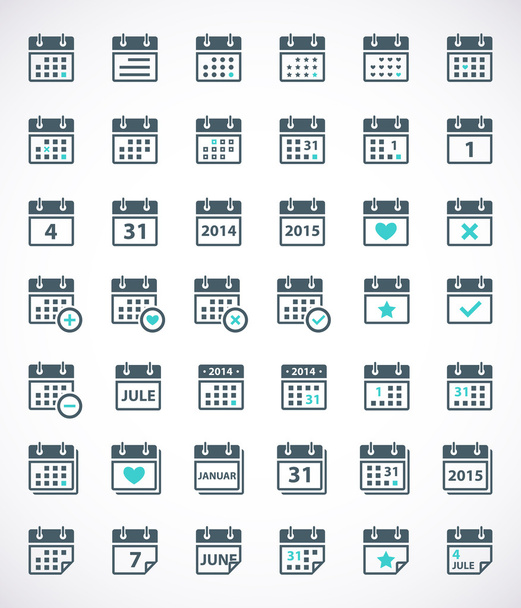 Set of calendar icons. Vector illustration - Vector, Image