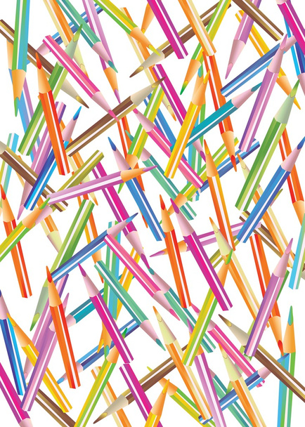 arka plan ile renkli kalemler - Vektör, Görsel