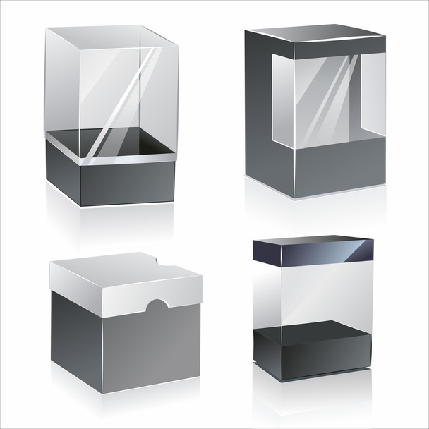 plastic boxes - Wektor, obraz