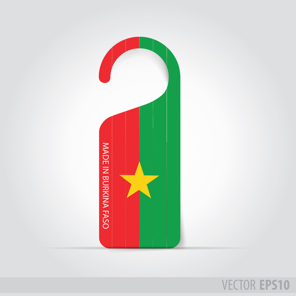 Made in Burkina faso   tag for door - Vector, Image