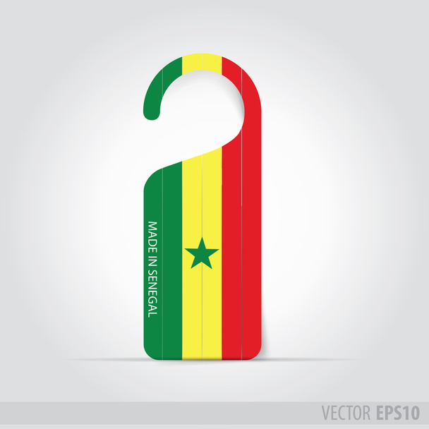 Hecho en Senegal etiqueta para puerta
 - Vector, imagen