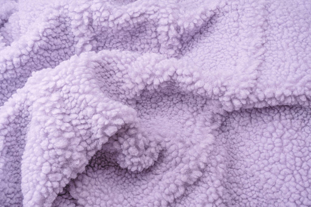 Purple fur texture as a background. Top view.  - 写真・画像