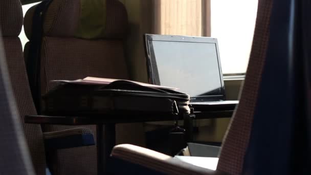 Laptop Work on Train - Footage, Video