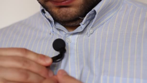 Lavalier Microphone and Shirt - Footage, Video