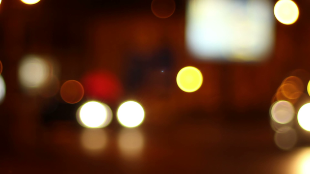 V noci auta dopravní Bokeh - Záběry, video