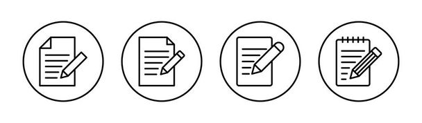 Jegyzet ikonok beállítva. jegyzettömb jel és szimbólum - Vektor, kép