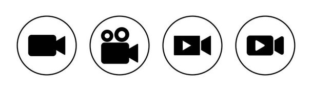Ikony videa nastaveny. značka a symbol videokamery. filmová značka. kino - Vektor, obrázek