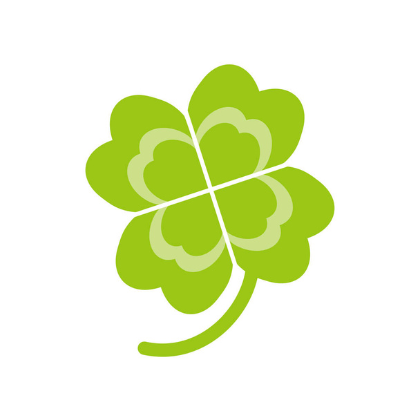 Simple four-leaf clover.Motif to imagine happiness. Image of ecology and happiness. - Vektor, obrázek
