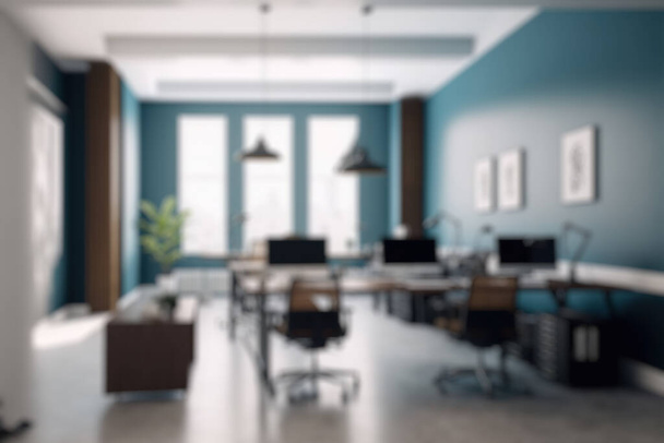 Blur background of modern office interior design . Contemporary workspace for creative business - Foto, Imagem