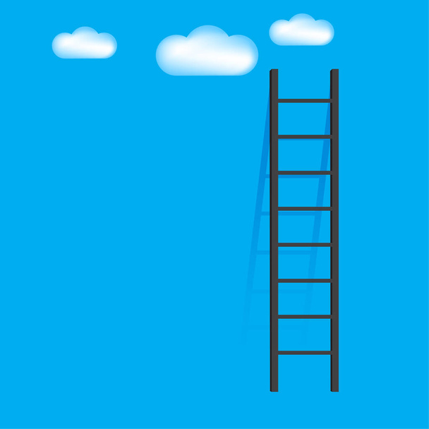Stairway to heaven. Team concept. Stairway to the clouds. Staircase to the sky. Vector illustration. EPS 10. - Вектор,изображение