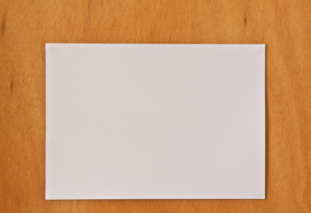 New blank paper page on wood background horizontal - Φωτογραφία, εικόνα