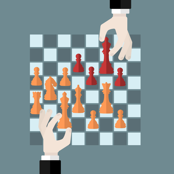 παιχνίδι σκάκι - Διάνυσμα, εικόνα