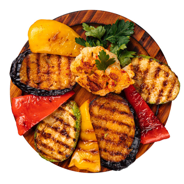 Isolated portion of grilled vegetables garnish - Photo, Image