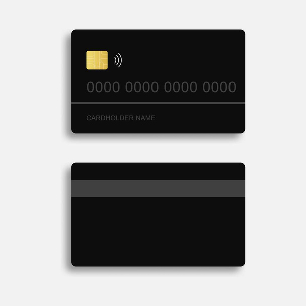 Debit or credit cards mockup on white background. Vector illustration. EPS 10. - Vetor, Imagem