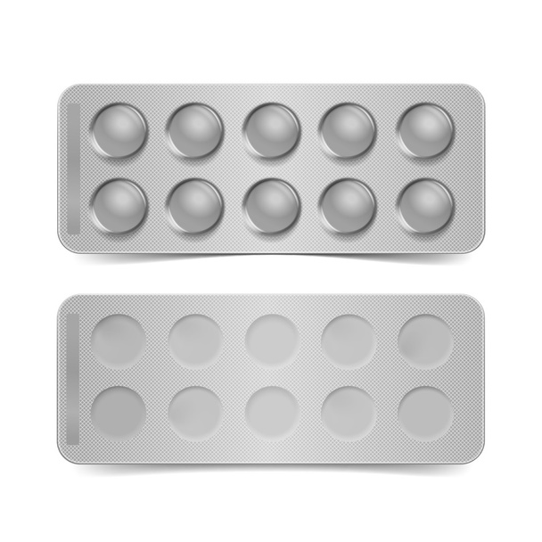 Pacchetto vuoto vettoriale per pillole isolato su bianco
 - Vettoriali, immagini