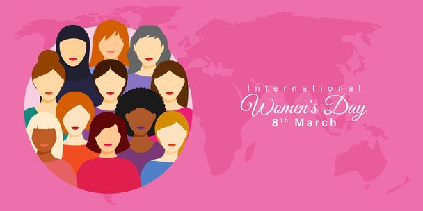 Vector illustration for International Women's Day 8 March background - Vector, Image
