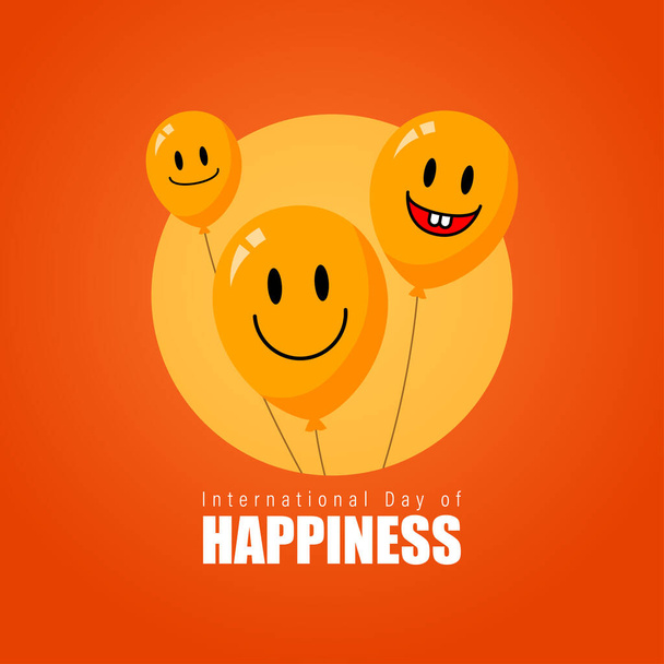 Illustration vectorielle pour la Journée internationale du bonheur - Vecteur, image