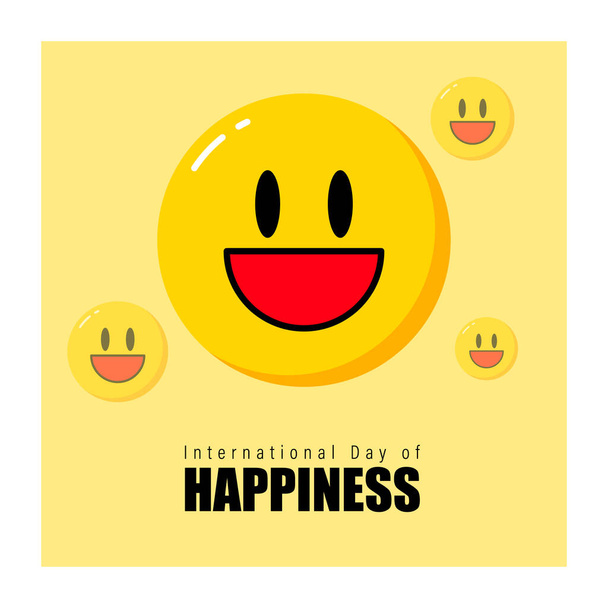 A boldogság nemzetközi napjának vektorillusztrációja - Vektor, kép