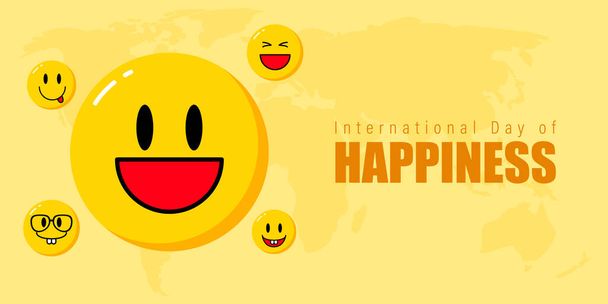 Illustration vectorielle pour la Journée internationale du bonheur - Vecteur, image