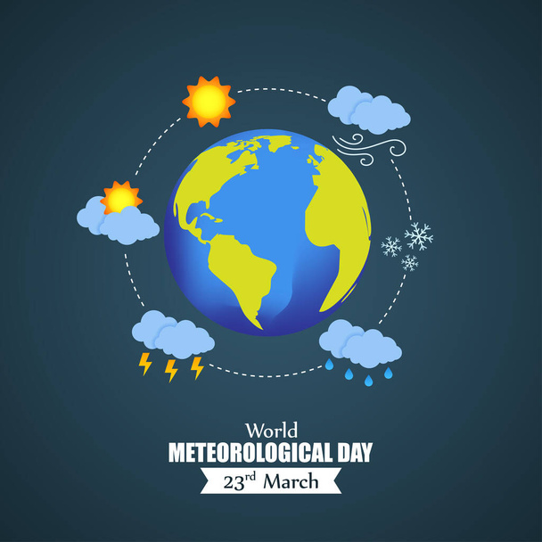 Ilustración vectorial del Día Meteorológico Mundial - Vector, imagen