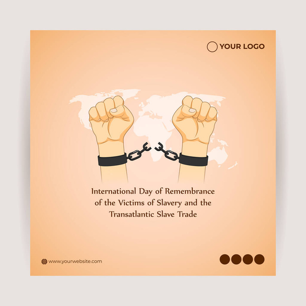 Ilustración vectorial del Día Internacional del Recuerdo de las víctimas de la esclavitud y del esclavo transatlántico - Vector, Imagen