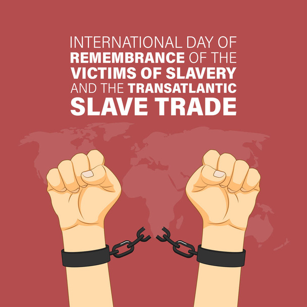 Ilustración vectorial del Día Internacional del Recuerdo de las víctimas de la esclavitud y del esclavo transatlántico - Vector, imagen