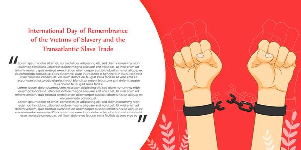 Kölelik ve Transatlantik köle kurbanlarının Uluslararası Anma Günü 'nün temsilcisi. - Vektör, Görsel