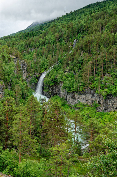 Travel destination Norway. Jostedalsbreen National Park - Waterfall - Europe travel destination Norway 12th of June 2012 - Valokuva, kuva