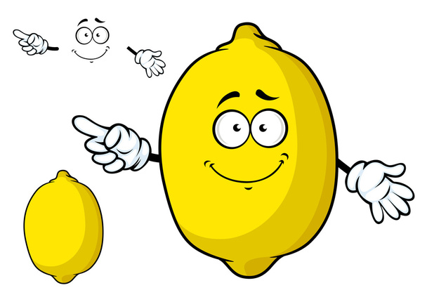 Owoce świeże i dojrzałe kreskówka cytryna - Wektor, obraz