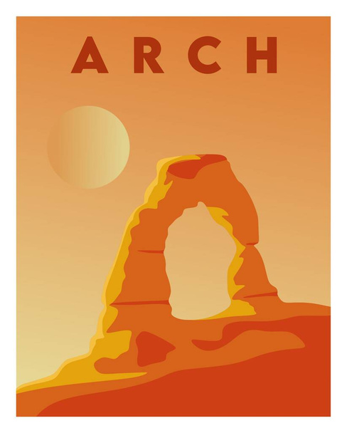 Arch National Park with beautiful view  - Vector, Imagen