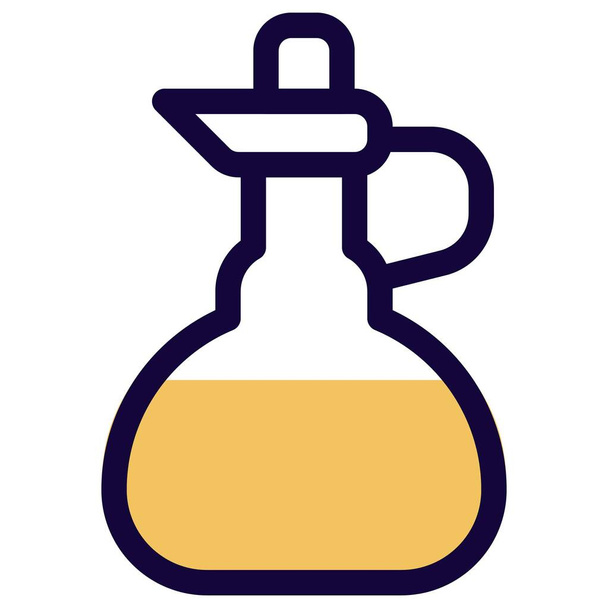 Handled jar containing apple cider vinegar. - Vector, afbeelding