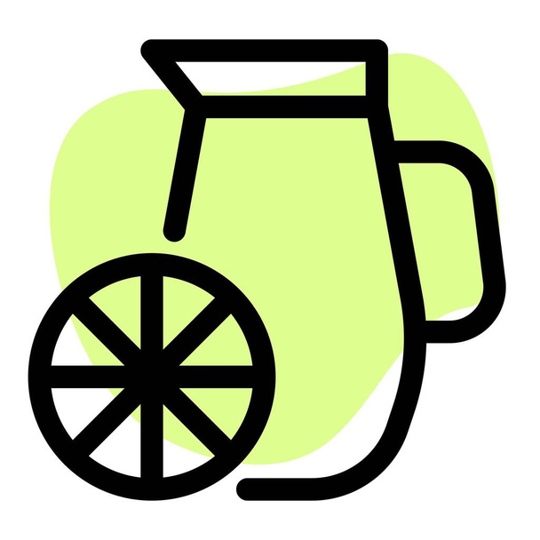Tasty lemon juice in handheld jug - Vektor, kép