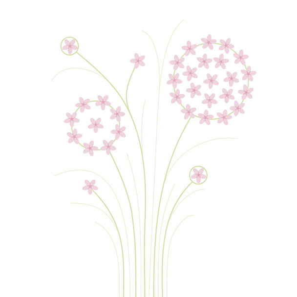 λεπτή ροζ λουλούδια - Διάνυσμα, εικόνα