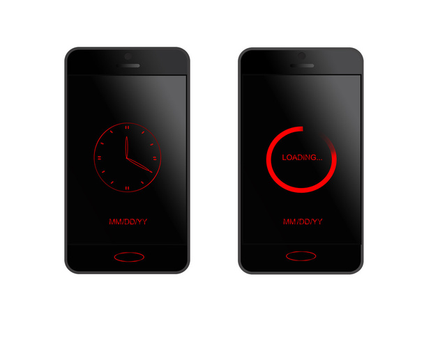 Мобильный телефон черный
 - Вектор,изображение