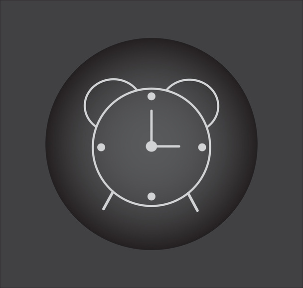 alarm clock vector icon, black button - Vector, Image