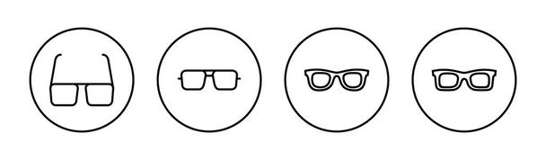 Szemüveg ikonok beállítva. Szemüveg jel és szimbólum - Vektor, kép