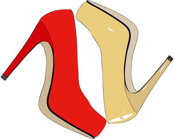 Κομψή και μοντέρνα Γυναικεία παπούτσια - Διάνυσμα, εικόνα