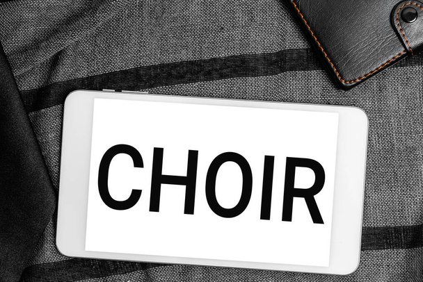 Conceptual display Choir, Word for a group organized to perform ensemble singing - Photo, image