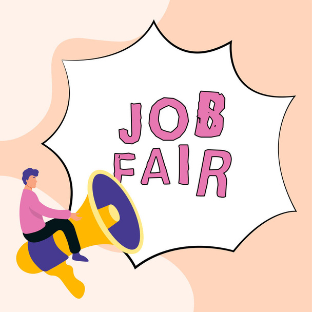 Inspiration showing sign Job Fair, Business approach An event where a person can apply for a job in multiple companies - Φωτογραφία, εικόνα