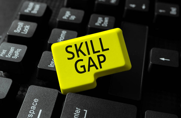 Conceptuele bijschrift Skill Gap, Internet Concept Verwijzing naar een persoon zwakte of beperking van kennis - Foto, afbeelding