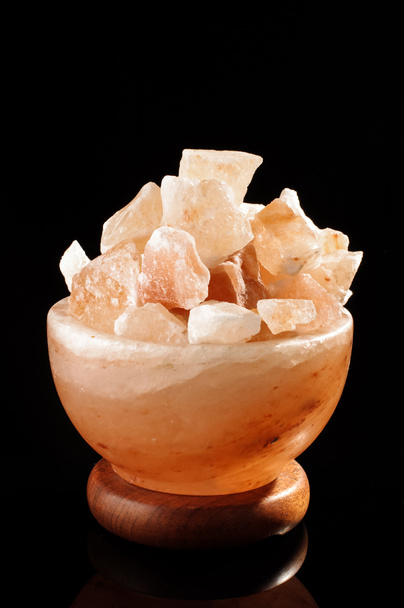 Himalayan salt lamp isolated on the black background with copy space - Foto, immagini