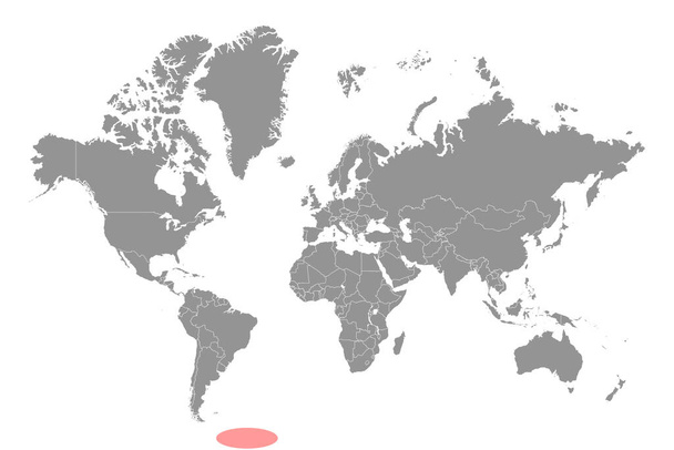 Weddell Sea on the world map. Vector illustration. - Wektor, obraz
