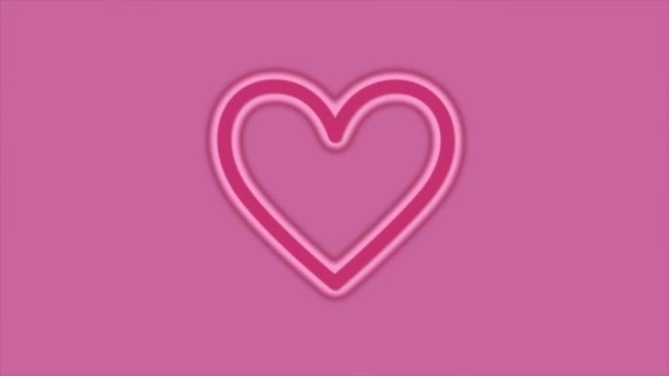 Heart logo animation video to welcome valentine's day on pink background - 映像、動画