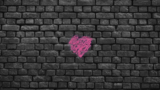 Animation video heart logo moving on wall background , video for valentine's day - Video, Çekim