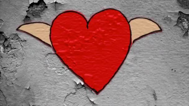 Animation video heart logo moving , video for valentine's day - Materiał filmowy, wideo