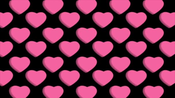 Animation video heart icon moving on black background - Footage, Video